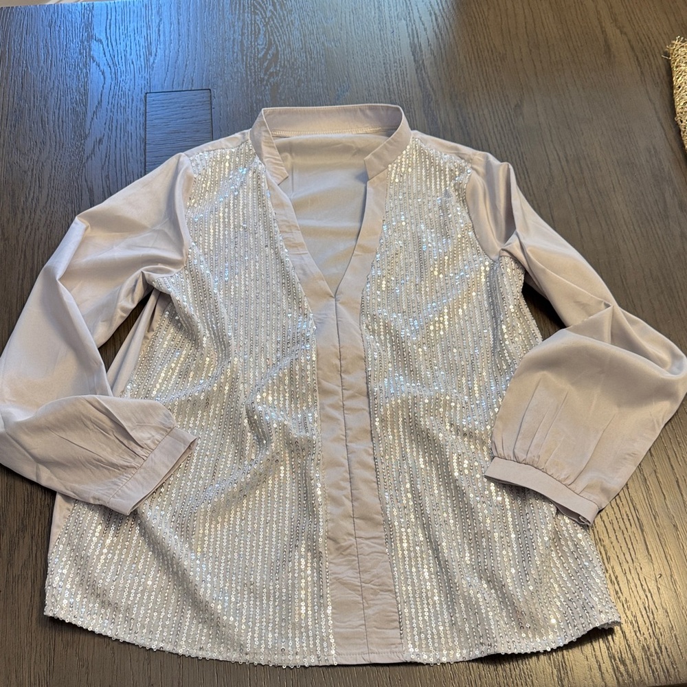 Silver Sequin Blouse